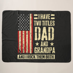 Ich habe zwei Titel Papa und Opa Vatertag Sherpadecke