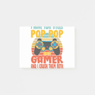 Ich habe zwei Titel Pop Pop und Gamer, lustiges Ga Post-it Klebezettel