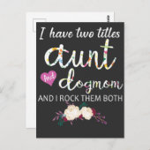 Ich habe zwei Titel Tante und Hundemutter Postkarte (Vorne/Hinten)