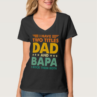 Ich habe zwei Titel Vater und Bapa Retro Color Pap T-Shirt