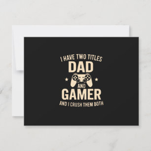 Ich habe zwei Titel Vater und Gamer Lustiger Gamin Feiertagskarte