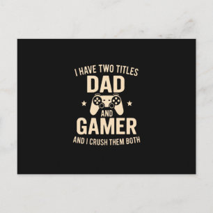 Ich habe zwei Titel Vater und Gamer Lustiger Gamin Feiertagspostkarte