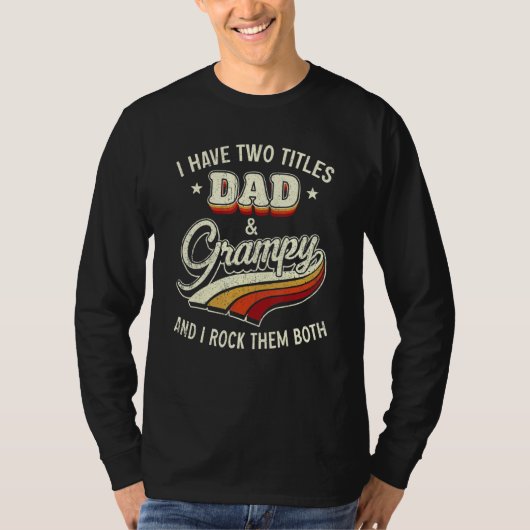 Ich habe zwei Titel Vater und graue Männer Retro D T-Shirt (Vorderseite)