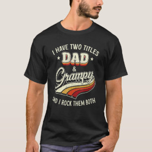 Ich habe zwei Titel Vater und graue Männer Retro D T-Shirt