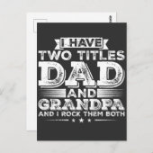 Ich habe zwei Titel Vater und Opa Postkarte (Vorne/Hinten)