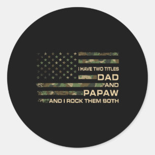 Ich habe zwei Titel Vater und Papa Vatertag Grand Runder Aufkleber