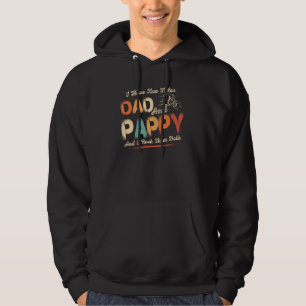 Ich habe zwei Titel Vater und Pappy Men Retro Deko Hoodie