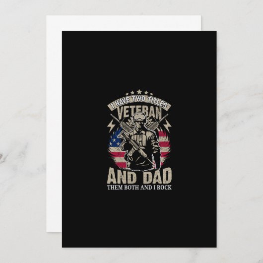 Ich habe zwei Titel Veteran und Papa und ich geste Einladung (Vorne/Hinten)
