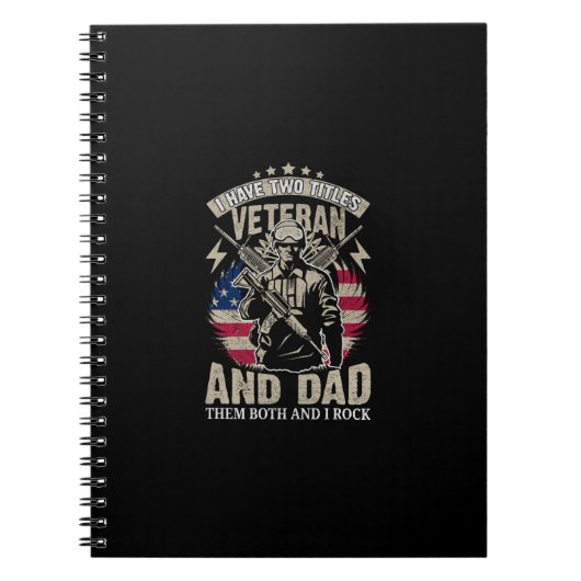 Ich habe zwei Titel Veteran und Papa und ich geste Notizblock (Vorderseite)