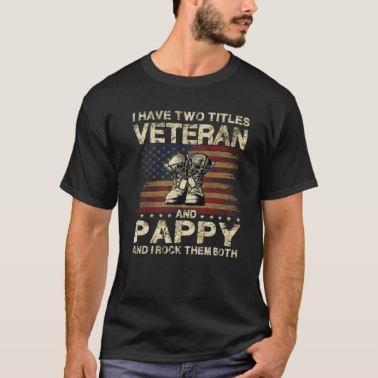 Ich habe zwei Titel Veteran und Pappy | Veteran Va T-Shirt (Vorderseite)