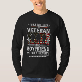 Ich habe zwei Titel Veteran und stolzer Freund Mil T-Shirt