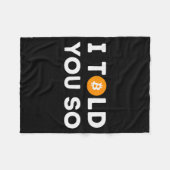 Ich hab's euch gesagt - Lustiger Krypto-Händler Bt Fleecedecke (Vorderseite (Horizontal))