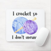Ich häkle, also enträtsle ich Zitat nicht Mousepad (Mit Mouse)