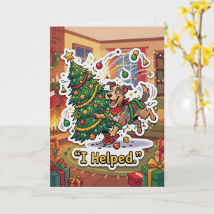 Ich half Chaos beim Weihnachtsfest Weihnachtskarte Karte