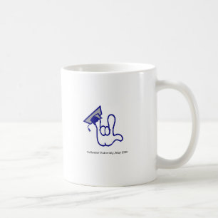 Ich half _, ihren Grad zu erhalten - blaues ILY Kaffeetasse