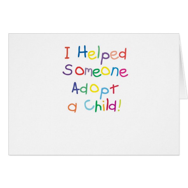 Ich half jemand, ein Kind zu adoptieren (Vorderseite (Horizontal))