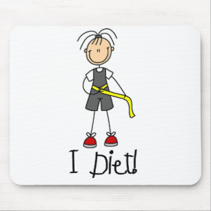 Ich halte Diät Stickfigur-Mauspad Mousepad