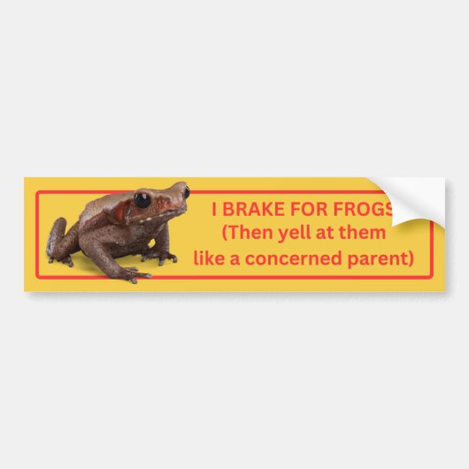 Ich halte Froschbremse Autoaufkleber (Vorne)