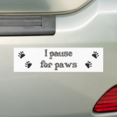 Ich halte für Pfoten I pause for paws Autoaufkleber (Auf Auto)