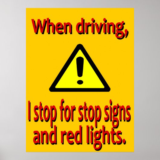 Ich halte für Stoppschilder Plakat (Vorne)