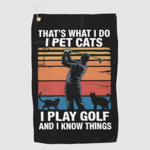 Ich halte Katzen, die Golf spielen & kennen Sachen Golfhandtuch