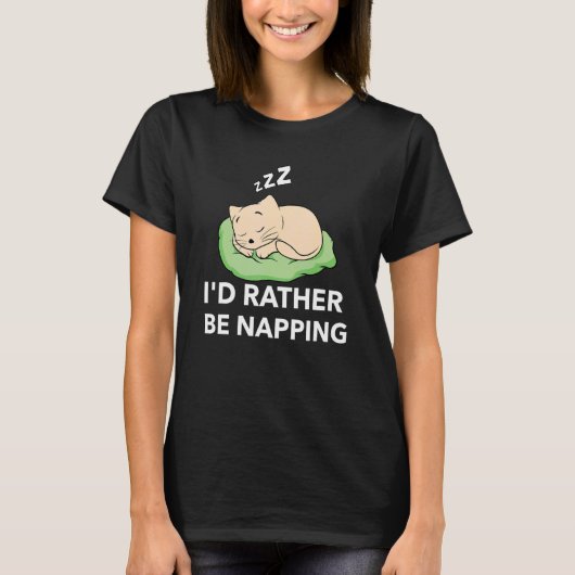 Ich halte lieber Cat Sleeping T-Shirt (Vorderseite)