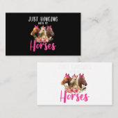 Ich hänge einfach mit meinem Pferd-Blume Visitenkarte (Vorne/Hinten)