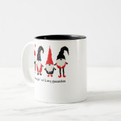 Ich hänge einfach mit meinen Gnomen Zweifarbige Tasse (Vorderseite Links)