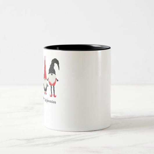 Ich hänge einfach mit meinen Gnomen Zweifarbige Tasse (Mittel)