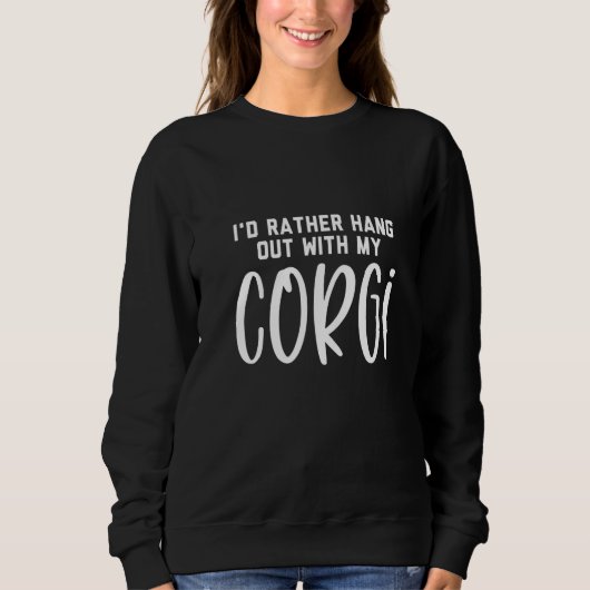 Ich hänge lieber mit meinem Corgi Premium ab Sweatshirt (Vorderseite)