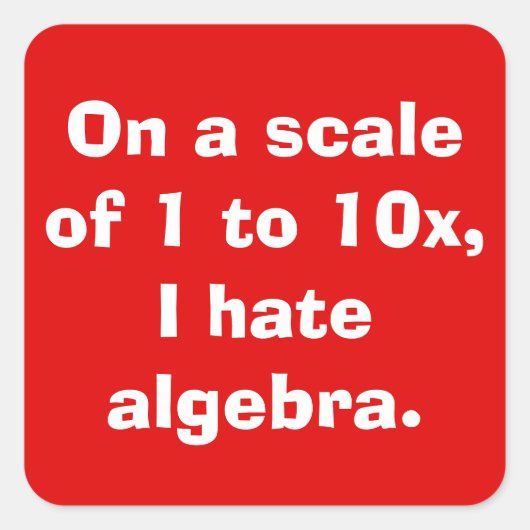 Ich hasse Algebra Stickers (Vorderseite)