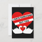 Ich hasse alle außer dir dankeskarte (Vorderseite)