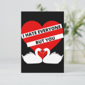 Ich hasse alle außer dir dankeskarte (Stehend Vorderseite)
