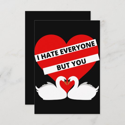 Ich hasse alle außer dir dankeskarte (Vorne/Hinten)