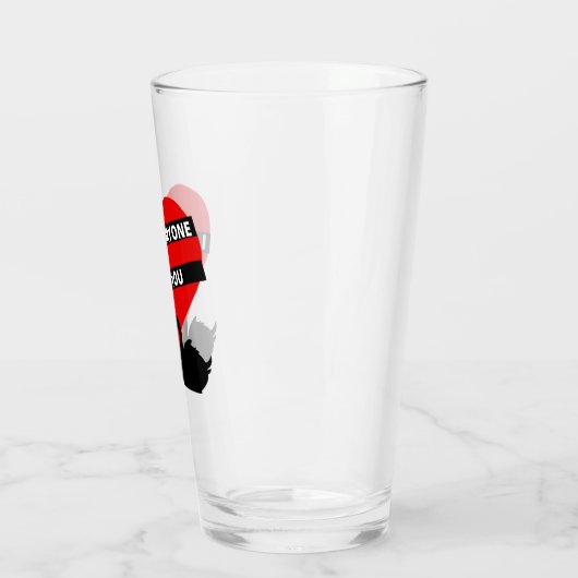 Ich hasse alle außer dir Schwarz Glas (Links)