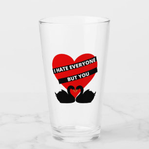 Ich hasse alle außer dir Schwarz Glas