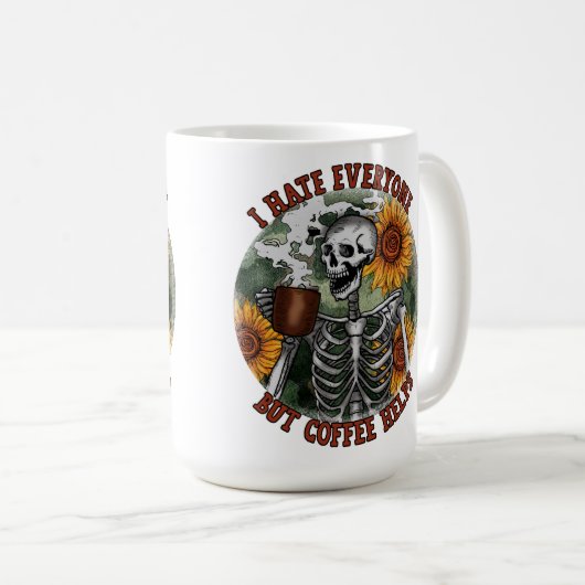 Ich hasse alle außer Kaffee Kaffeetasse (VorderseiteRechts)
