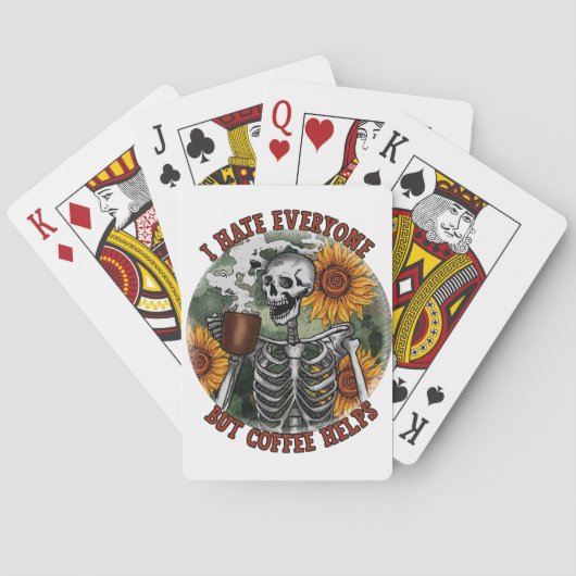 Ich hasse alle außer Kaffee Spielkarten (Rückseite)
