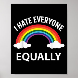 Ich hasse alle gleich lgbtq Pride Month Flag Rai Poster