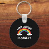 Ich hasse alle gleich lgbtq Pride Month Flag Rai Schlüsselanhänger (Vorderseite)