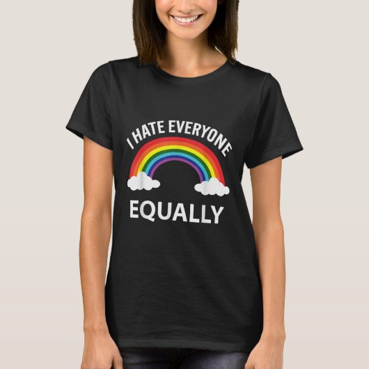Ich hasse alle gleich lgbtq Pride Month Flag Rai T-Shirt (Vorderseite)
