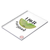 Ich hasse alles, Kawaii Kiwi Notizblock (Linke Seite)