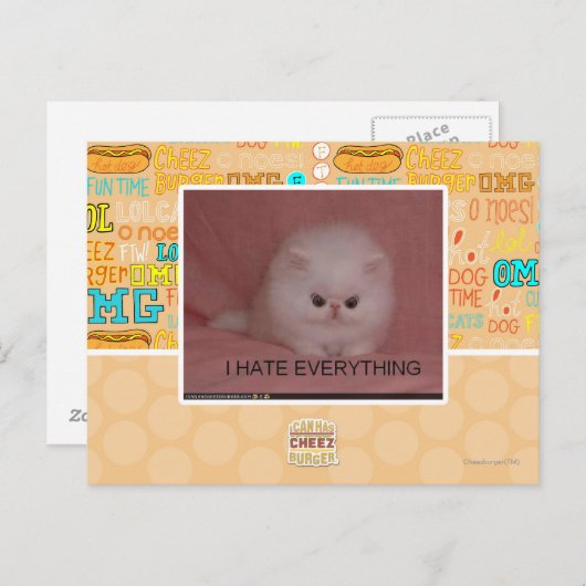Ich hasse alles postkarte (Vorne/Hinten)