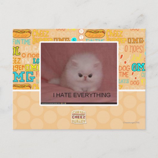Ich hasse alles postkarte (Vorderseite)