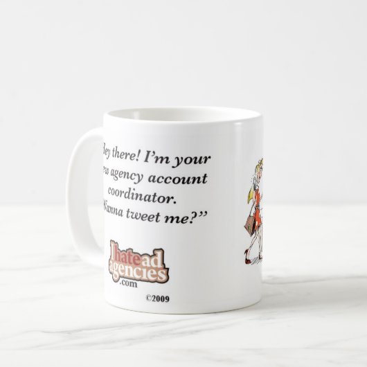 Ich hasse Anzeigen-Agentur-niedliche Tasse (Vorderseite Links)