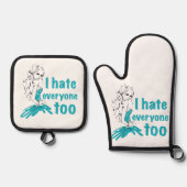 Ich hasse auch alle ofenhandschuh & Topflappen-Set (Vorderseite)