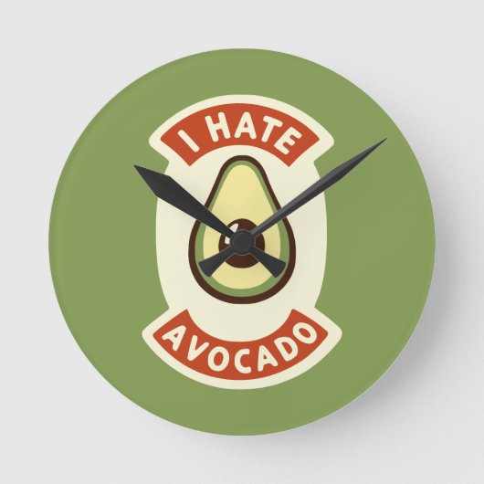 Ich hasse Avocado Runde Wanduhr (Vorderseite)
