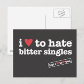 Ich hasse bittere Singles herzlich auf Postkarte (Vorne/Hinten)