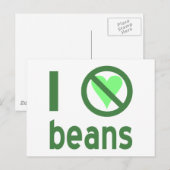 Ich hasse Bohnen Green Text Postkarte (Vorne/Hinten)