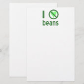 Ich hasse Bohnen Grüner Text Briefpapier (Vorne/Hinten)